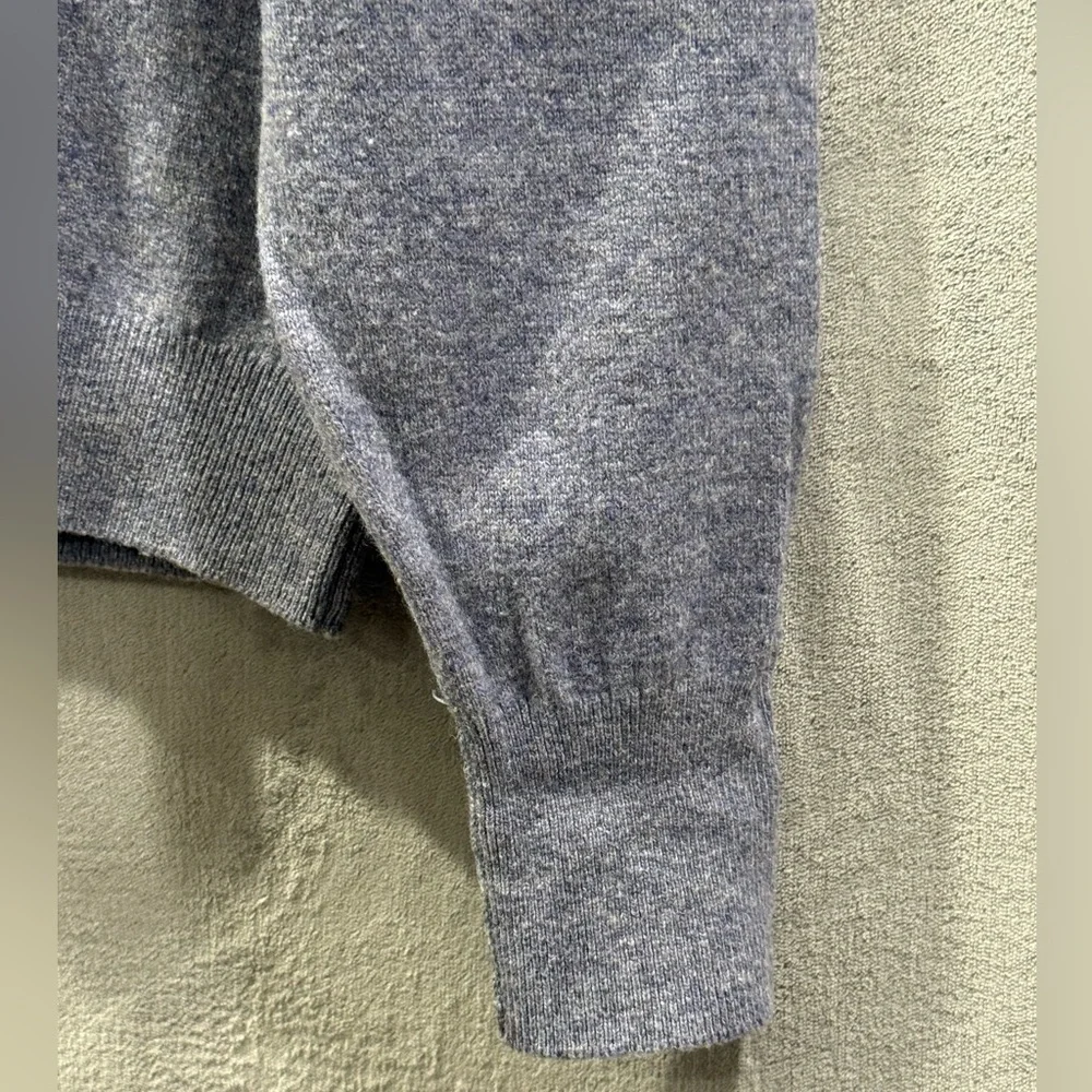 Lands End 100% Pure Lambswool Mens V-Neck Blue Sweater Pullover Size M